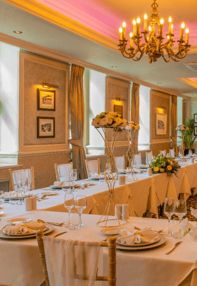 The Oscars Suite in The Royal Bath Hotel. Perfect for intimate receptions of up to 40 guests and filled with warm natural light.