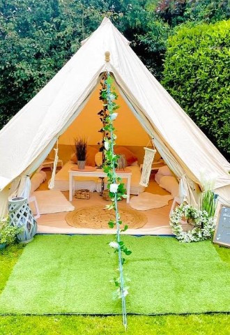 Bell tent hire for sleepovers in Derbyshire