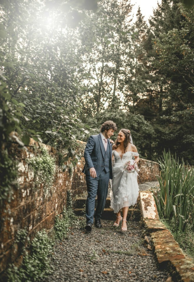 Couple in the grounds of the venue