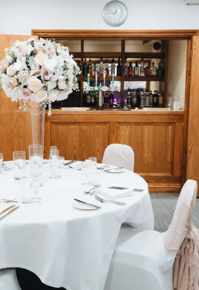 Pink Banqueting Table and Bar