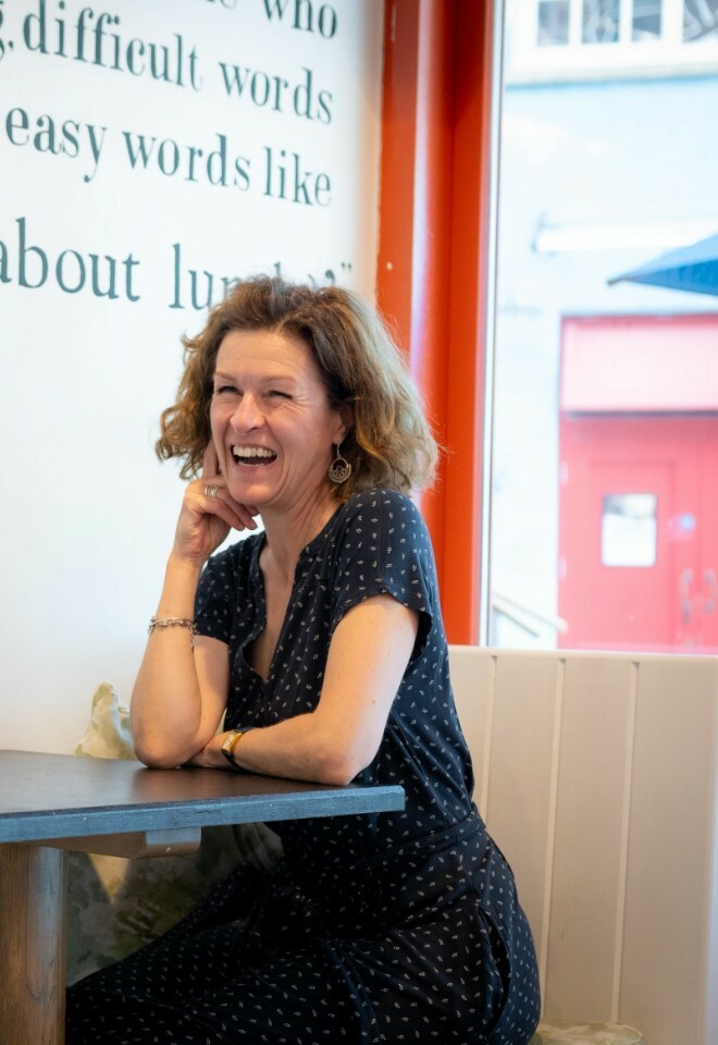 Guest Laughing in the Cafe