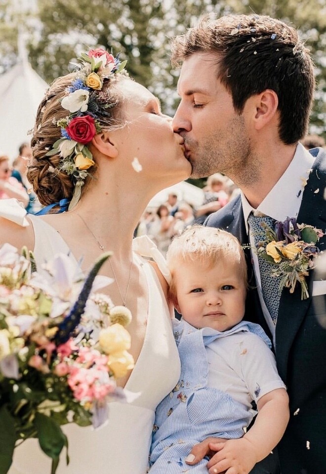 Flowers in hair style 