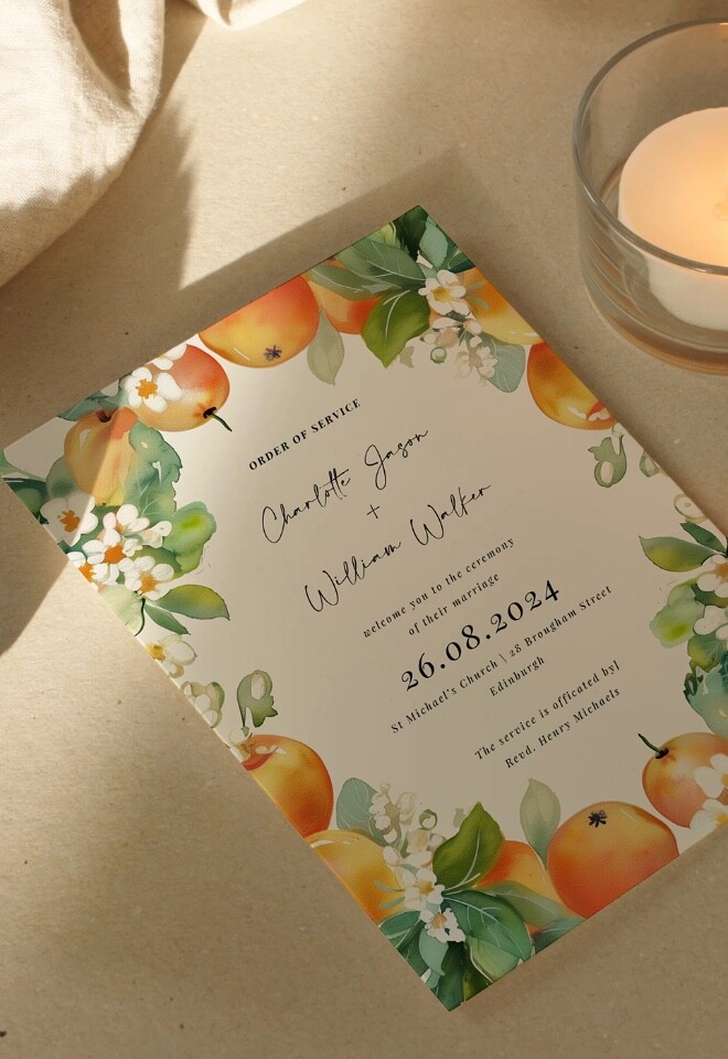 Floral Wedding Order of Service Booklets Design
