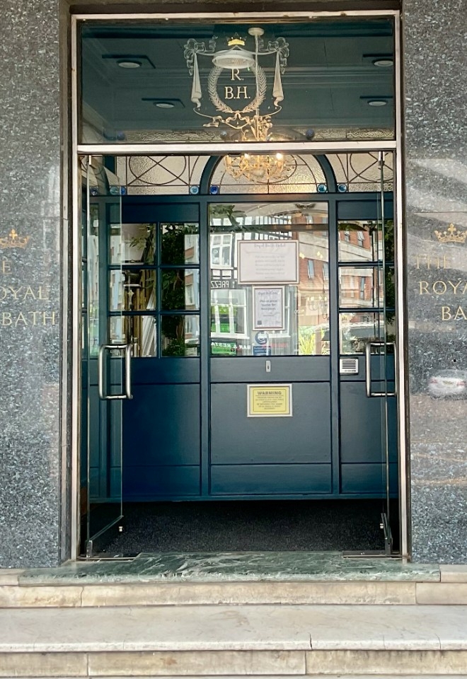 The Main Entrance to our historic Royal Bath Hotel the first hotel to open in Bournemouth in 1838. 