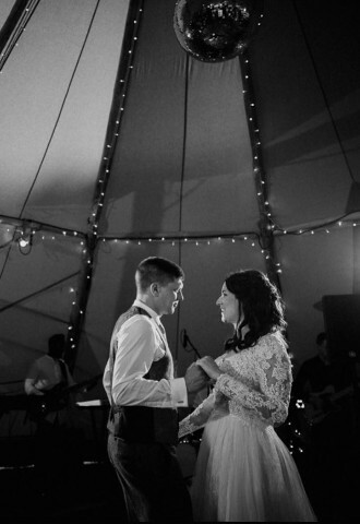 Couple first dance in JAVA Tipi Wedding