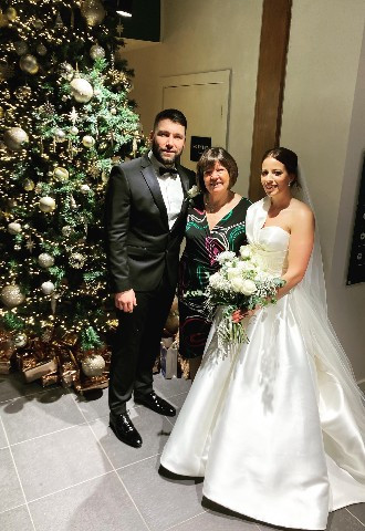 Bride and groom with Pure Silk Ceremonies, Liverpool