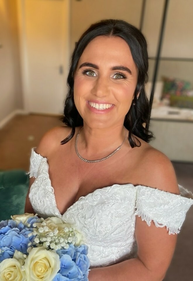 Wedding hair & soft glam make up by Holly Andersen for wedding day at Stanton House Hotel, Wiltshire