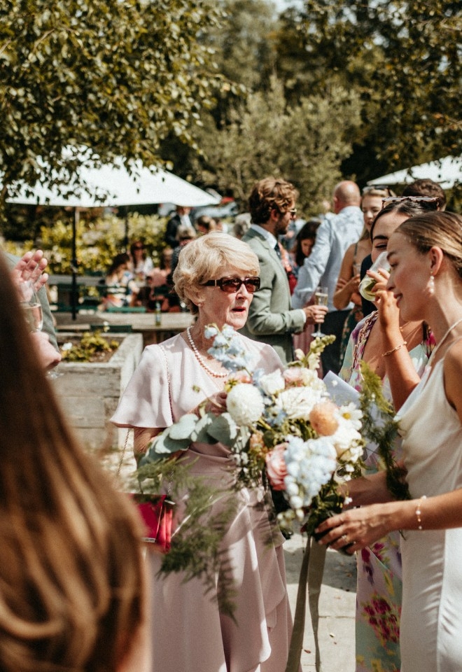Wedding guests at Silchester Farm