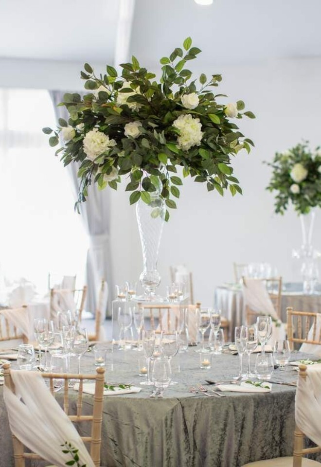 white floral centerpieces 
