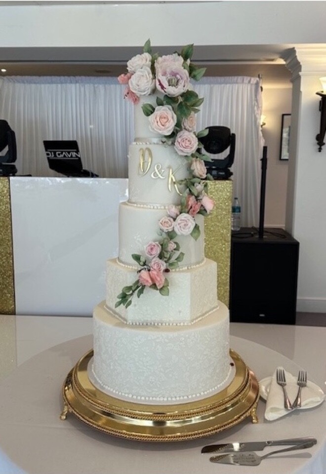 Sugar flower cascade cake at Hampton Court Palace