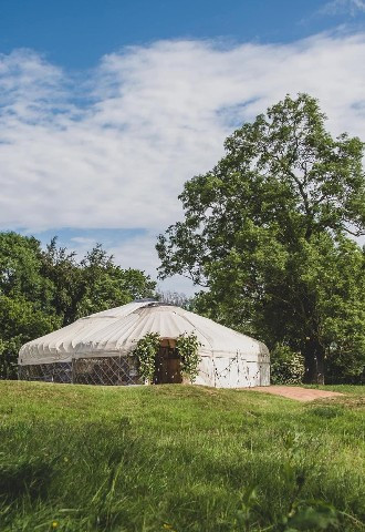 yurt made up for a wedding