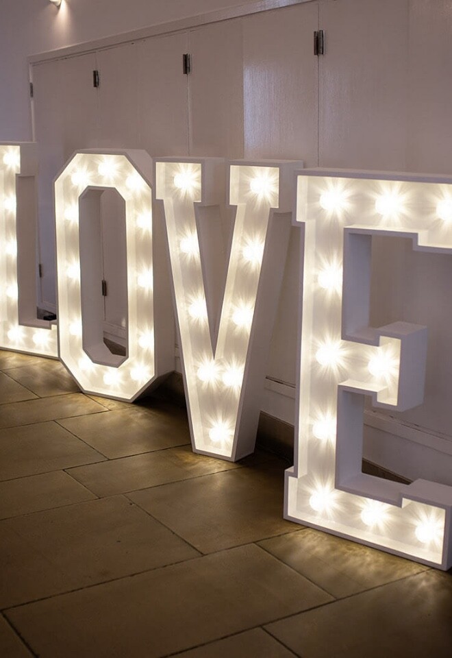 Giant 4ft LOVE Letters for hire from AJ Events
