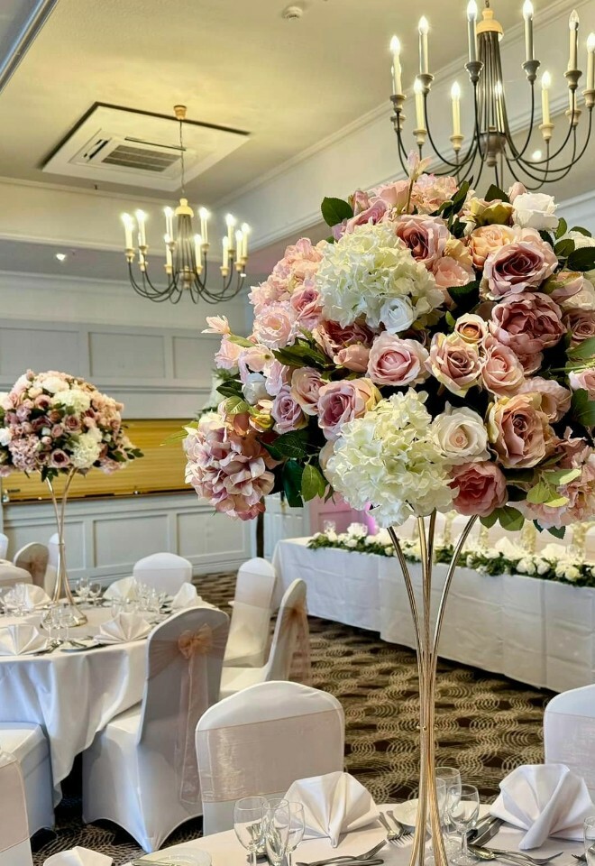 Carrington Suite set up for a wedding breakfast