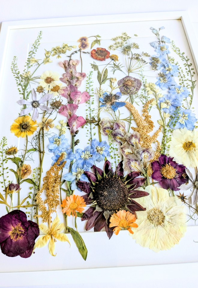 Wedding bouquet preservation art UK wildflower botanical pressed flower art wedding bouquet keepsake