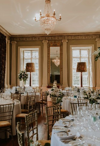 Wedding reception set up at Howsham Hall, North Yorkshire