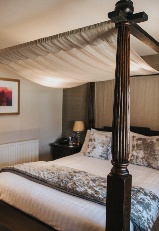Four poster bridal suite Hall Farm hotel & wedding barn venue