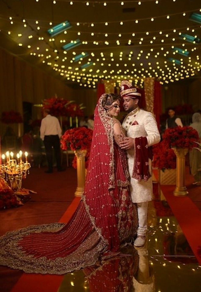 Bride and Groom in the Tenants Hall at Tatton Park