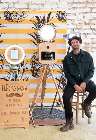 Founder Phil with His Luxury one off Hand made Photo Booths - Brand Flicksbox