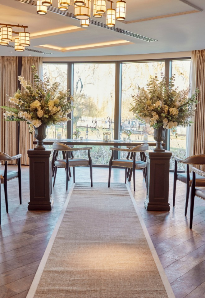 Wedding Ceremony set up at The Swan at Streatley