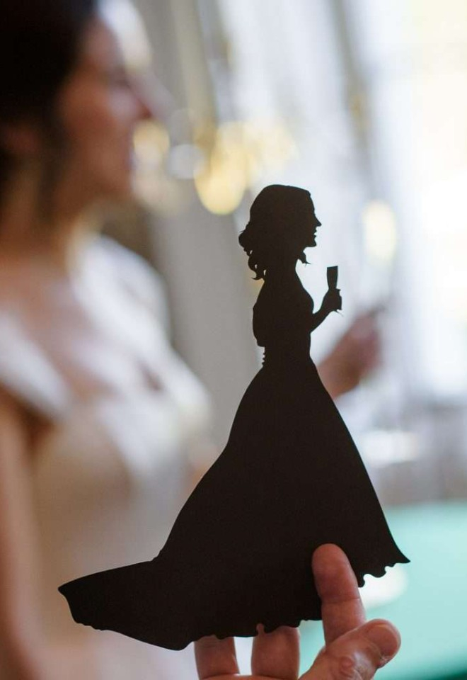 Silhouette of a bride by Charles Burns Silhouettist
