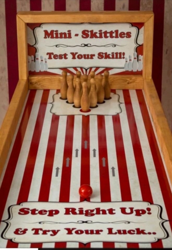 carnival game hire, mini skittles, wedding games buckinghamshire
