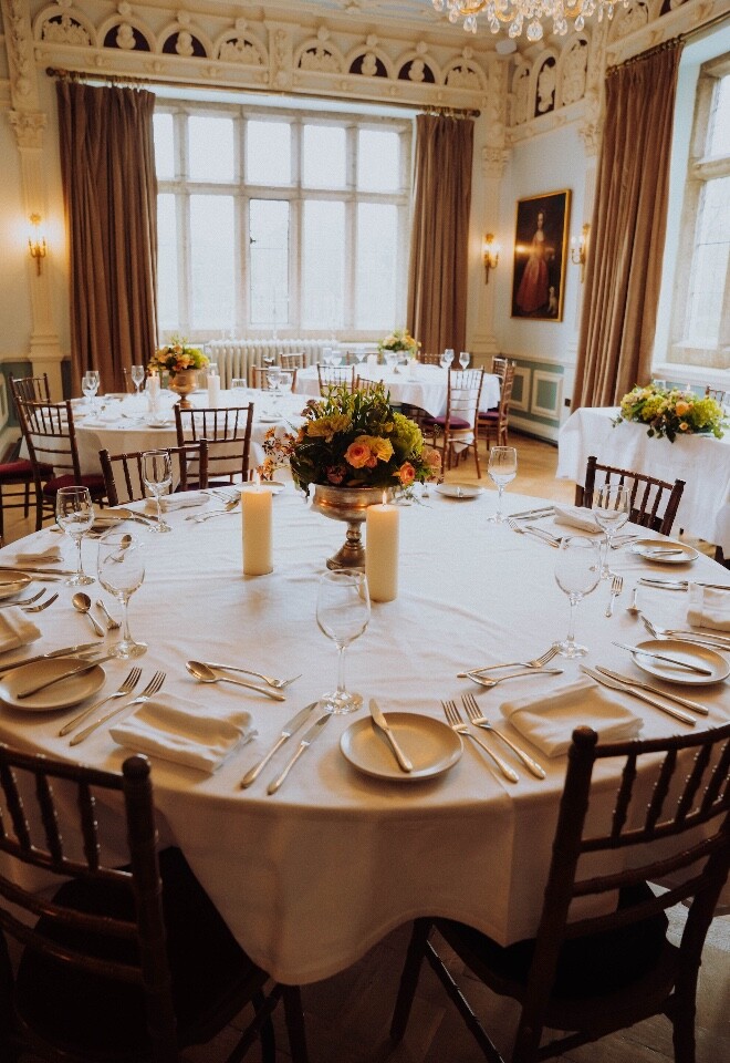 Ballroom Wedding dining set up 