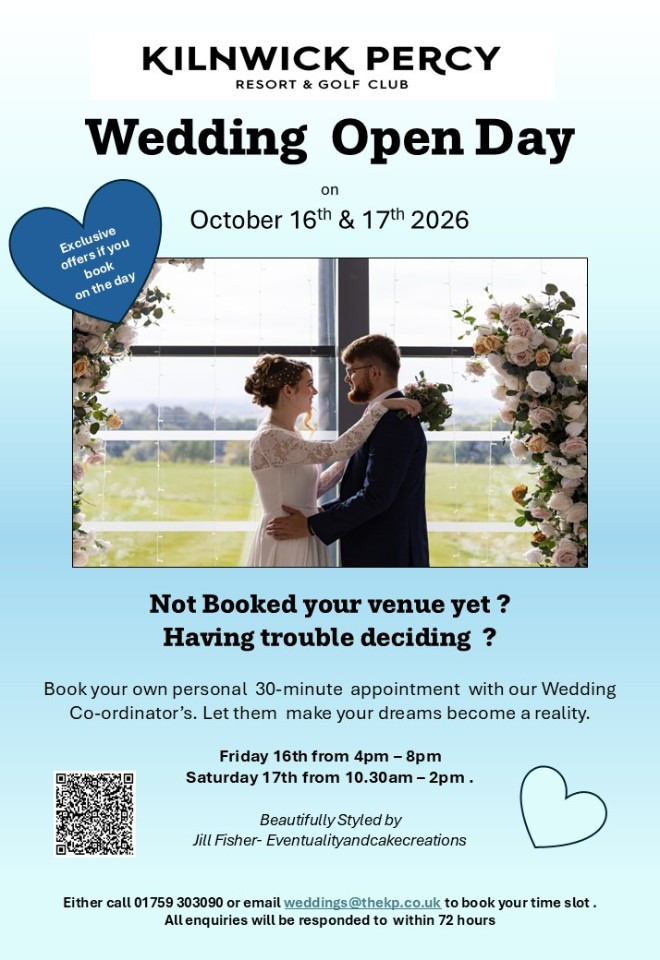 Open day 16th & 17th October ,  book your 30 min personal appointment times 