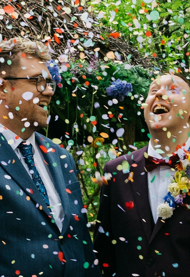 Grooms in Confetti