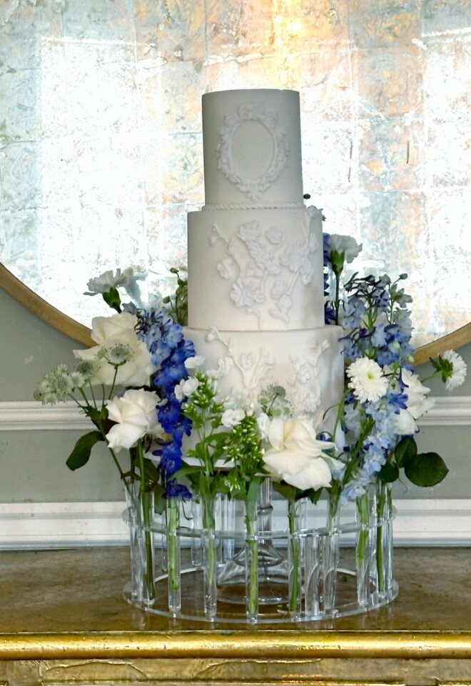 Appliqué climbing cherry and floral crown