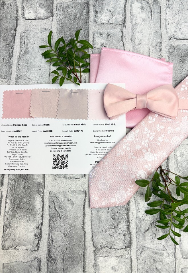 Pale Pink Wedding Colour Scheme | Patterned Wedding Ties UK