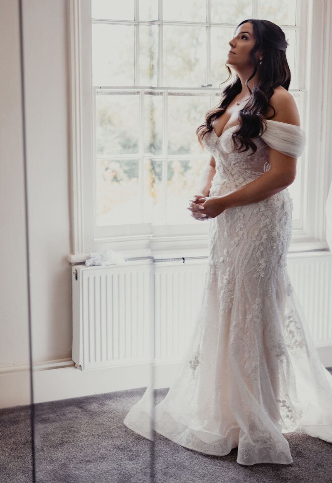 Bride in Wedding Lodge at That Amazing Place Essex wedding venue