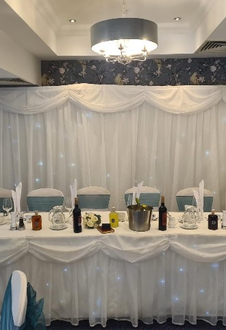 Top table with backdrop in Broadstreet