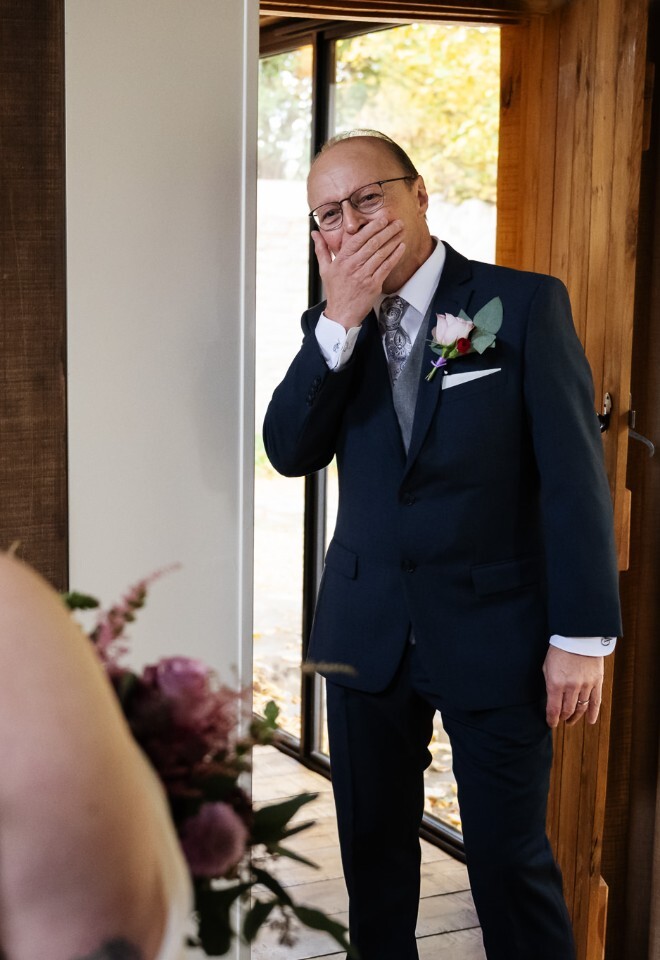 Dress reveal to Father of the bride