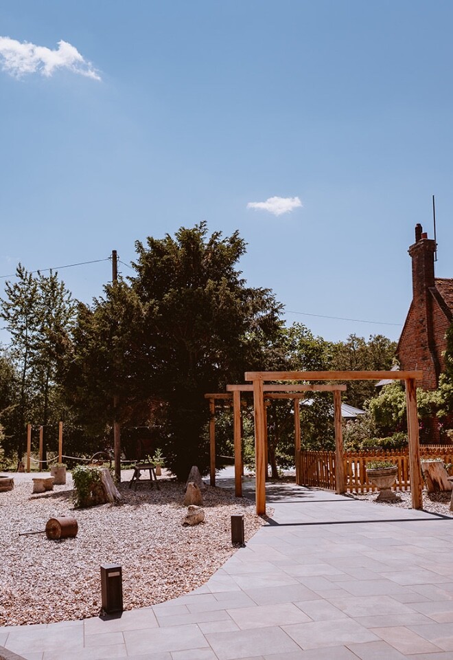 Entrance walkway from the car park to The Old Mill wedding venue