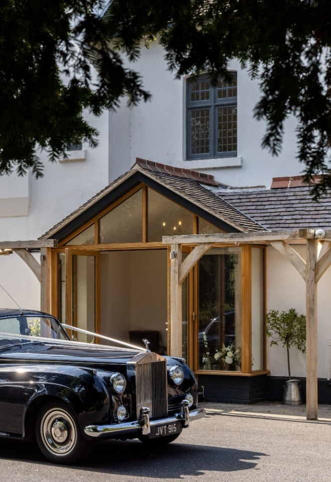 The entrance to the manor house for exclusive Warwickshire country weddings