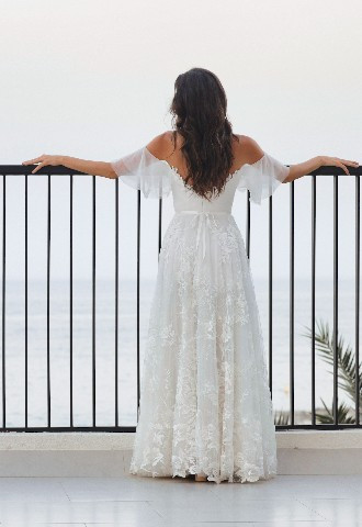 Bride on Balcony at Palace Beach Resort Fujairah
