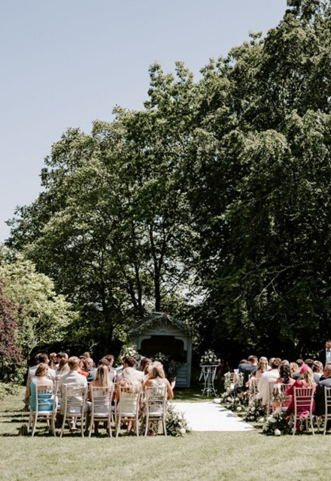Outdoor Civil ceremony at Stockton House wedding venue in Shropshire