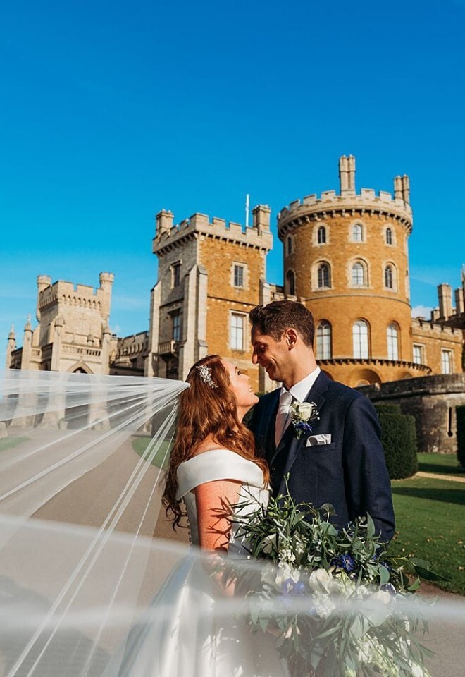Belvoir Castle, Wedding Couple Photo outside the castle