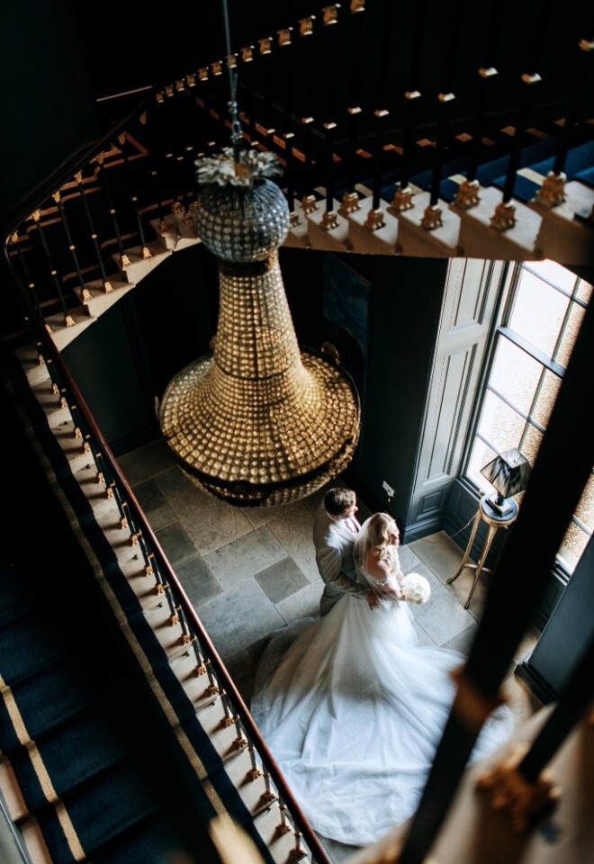 Grand staircase country house wedding venue exclusive use wedding venue Lincolnshire wedding Nottinghamshire wedding