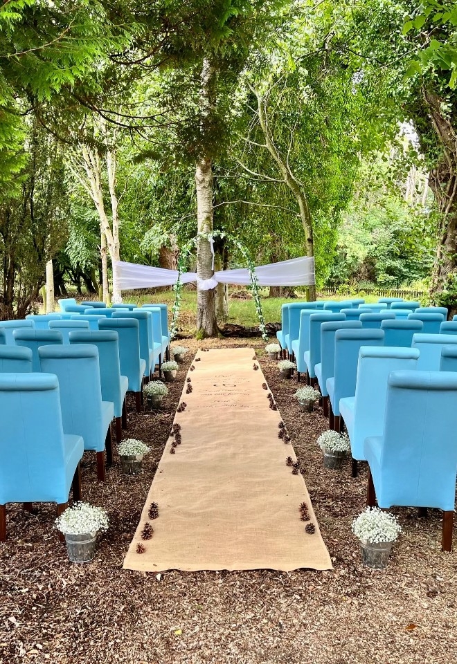 Woodland wedding ceremony near Dyce