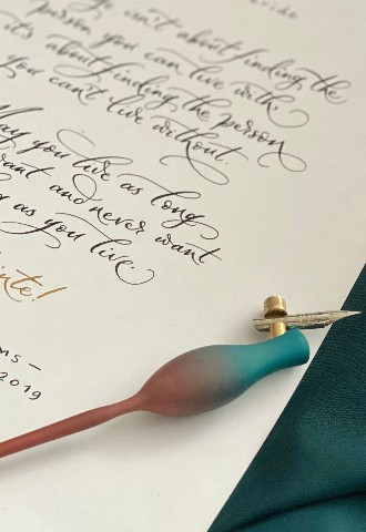 Father of the Bride hand written speech by Mint Lettering calligraphy Buckinghamshire
