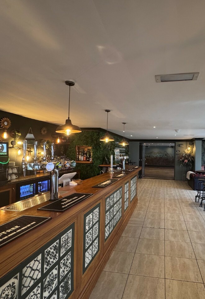 Bar area and living wall