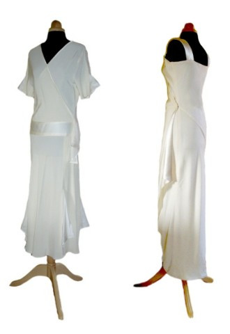 Bias cut Silk wedding dresses