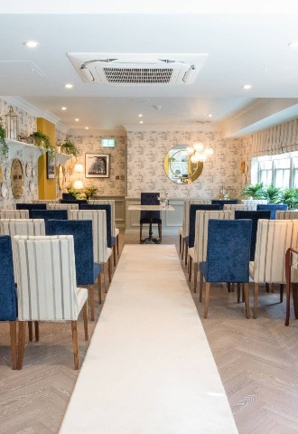Laura Ashley tea room set up for a ceremony