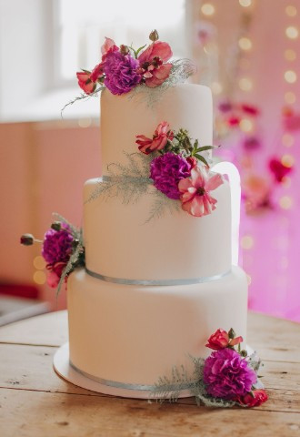 3 tiered white wedding cake from Gails Cake Pantry Powys South Wales