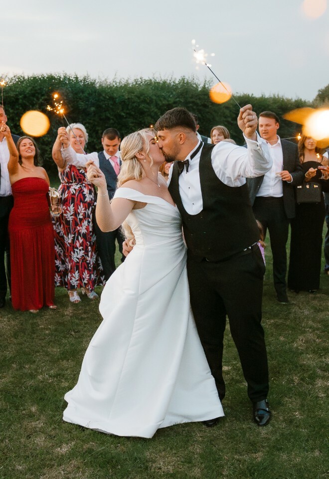 Sparkler photos with all the couple nearest and dearest. Dusk with sparklers