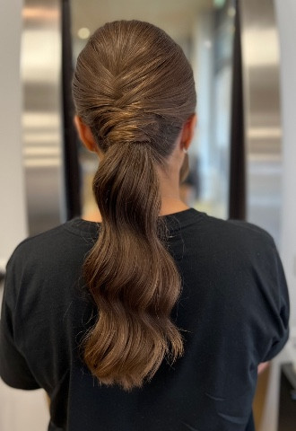 Bridal Ponytail styles Hollywood wave ponytail 