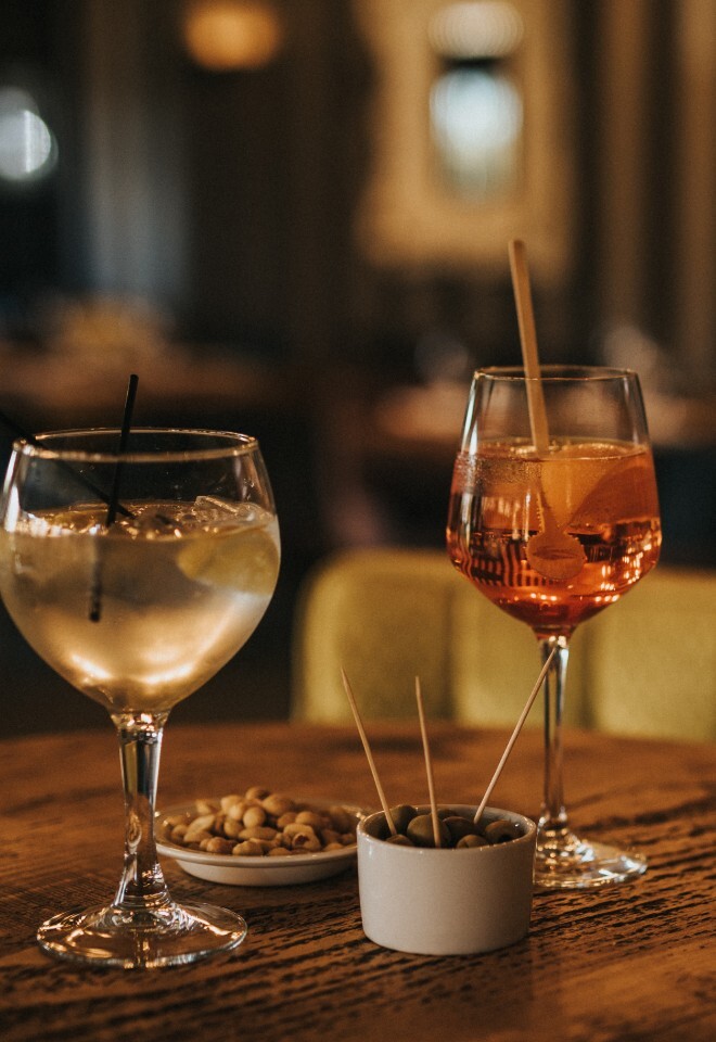 Drinks at Hall Farm Wedding reception near Grimsby Lincolnshire