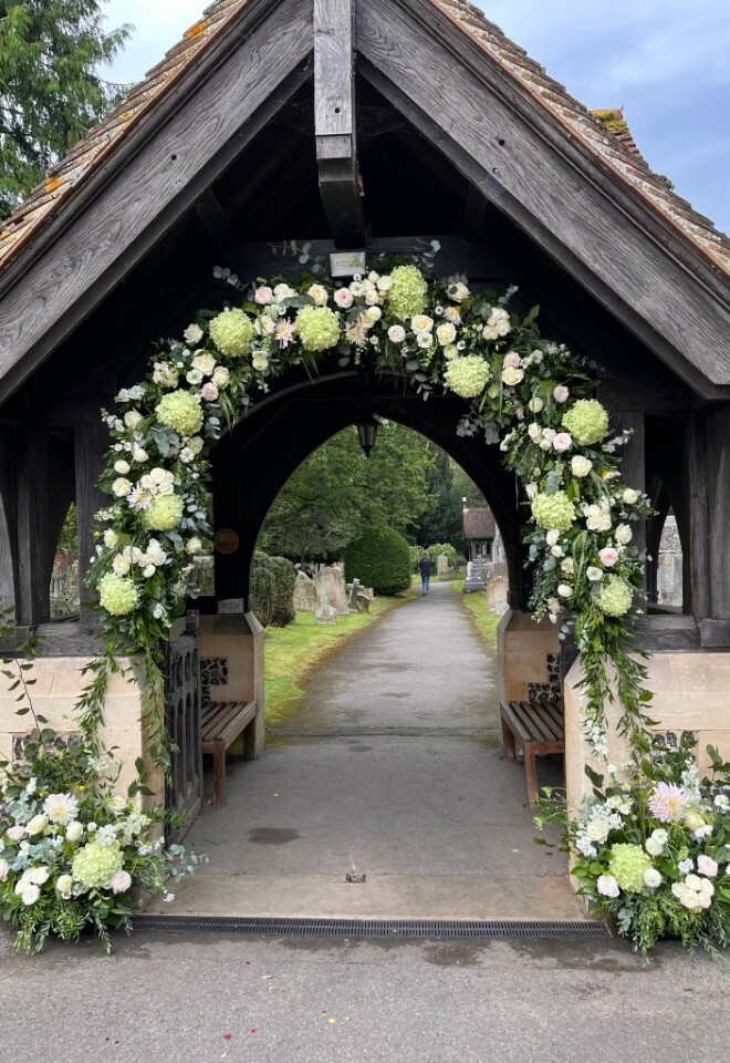 Church Entrance Wedding Flowers