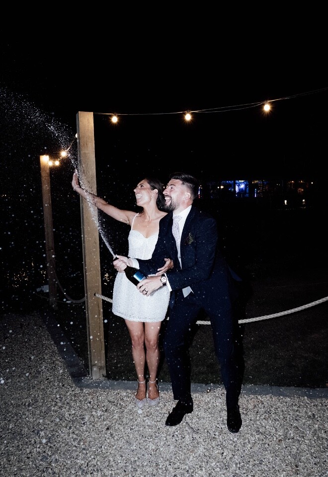 Champagne Spray at Night - The Old Mill